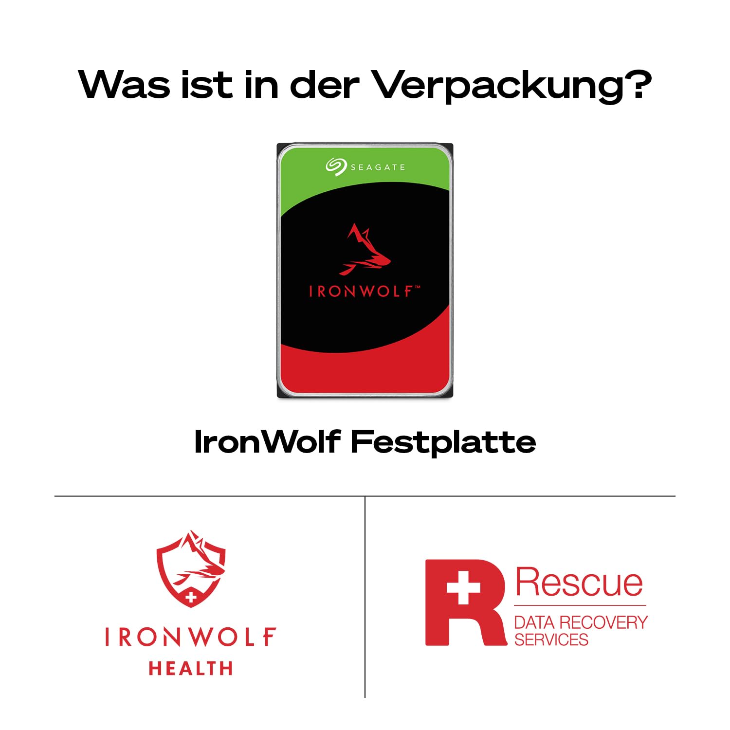 Seagate IronWolf 12TB, NAS Interne Festplatte HDD, 3.5 Zoll, 7200 U/Min, CMR, 256 MB Cache, SATA 6GB/s, silber, inkl. Data Rescue Service (ST12000VNZ008) 3
