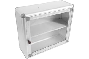 Beaupretty Wall Mounted Medicine Organizer Metal Cabinet Rectangular Storage Box for Home First Aid