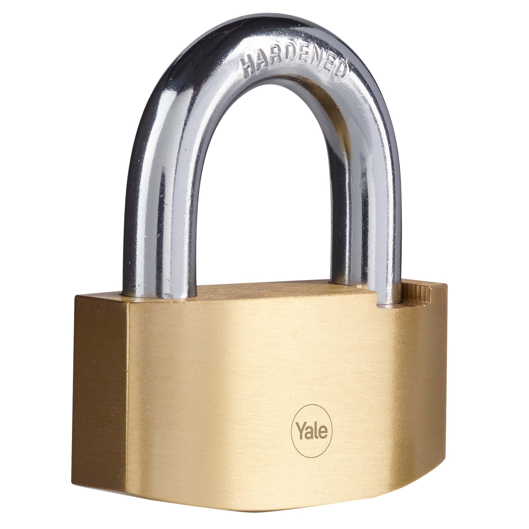 Yale Y2B/80/138/1 High Protection - Hammered Brass Padlock 80 mm - Hardened Steel Shackle - Double Lock - 3 Keys