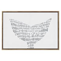 SIGNWIN Framed Canvas Print Wall Art Large Whale Tail Line Art Geometric Line Illustrations Modern Art Mid-Century Modern Colorful Warm for Living Room, Bedroom, Office - 16