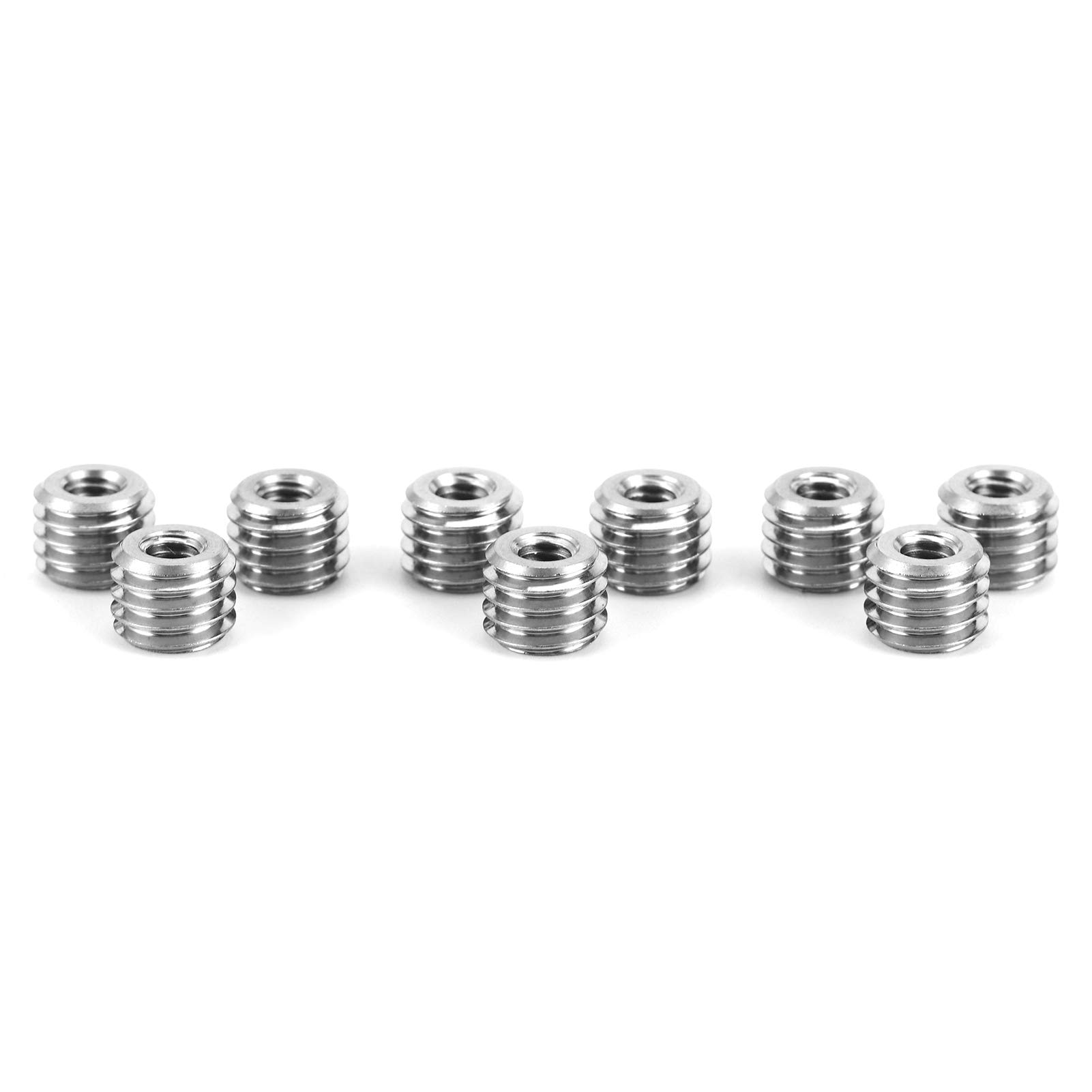 10Pcs Thread Reducing Nut Repairing Insert Kit Stainless Steel Pipe Fitting Reducer Adapter Female M4x0.7 Male M8x1.25 Thread 6mm Reducing Nut
