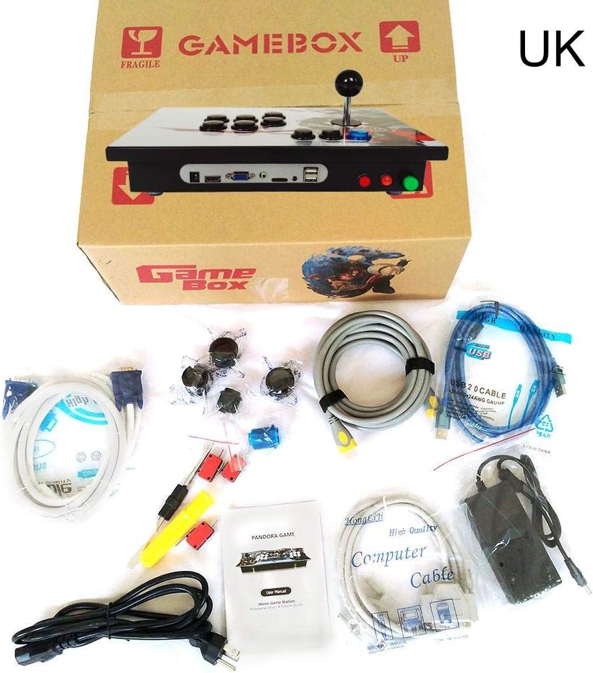 LiuXi Arcade Video Game Pandora Box 6S 1388 in 1 Retro Video Games Double Stick Split Arcade Console One Size United Kingdom
