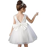 KAQININI Flower Girl Dress Kids Satin Tulle Wedding Guest Party Birthday Bridesmaid Communion Pageant Prom Ball Gown Maxi