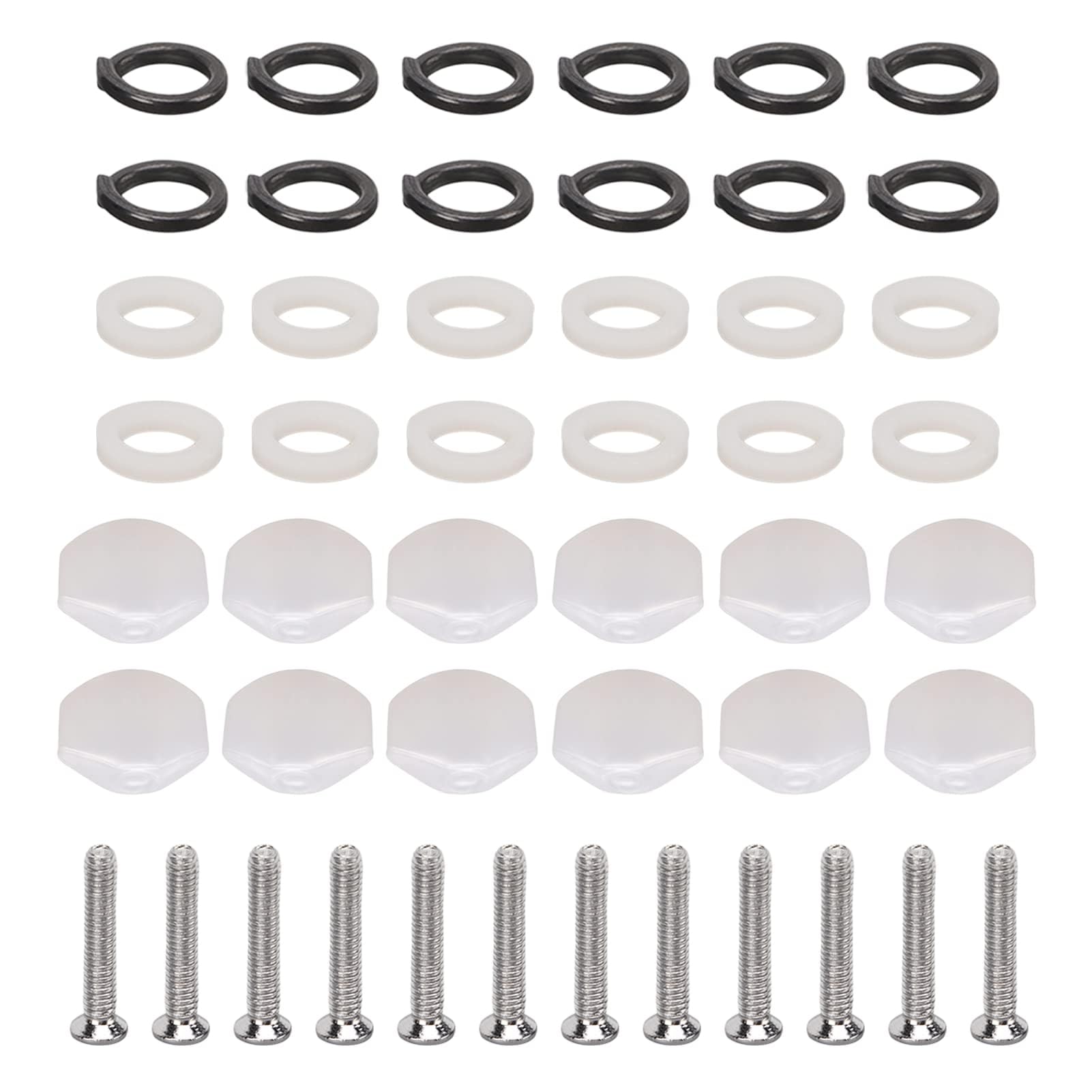 Guitar Tuning Peg Button, 12Pcs Plastic Machine Head Tuner Knobs for Folk Classical Acoustic Electric Guitar (Pearl White)(14mm)