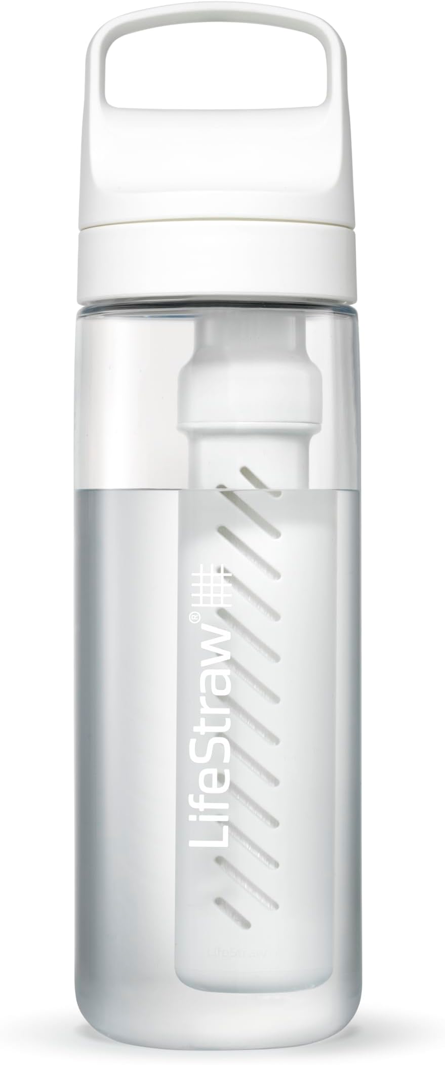 LifeStraw Go Series Water Filter Bottle 22oz Polar White BPA-Free
