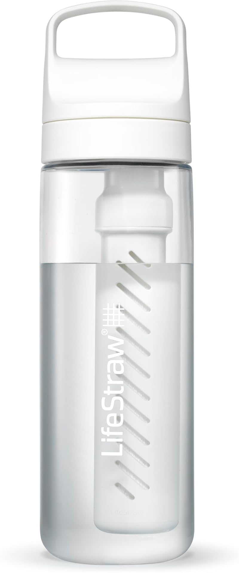 LifeStraw Go Series Water Filter Bottle 22oz Polar White BPA-Free