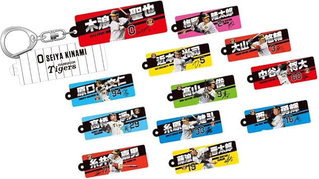 Amazon プロ野球 阪神タイガースグッズ 選手フォトタオルキーホルダー 0木浪 シャープ産業 野球