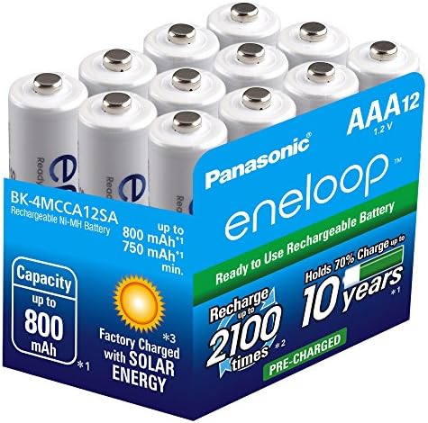 Panasonic Eneloop Rechargeable Batteries - 8 AA & 4 AAA NiMH Pre-Charged Battery Combo Pack