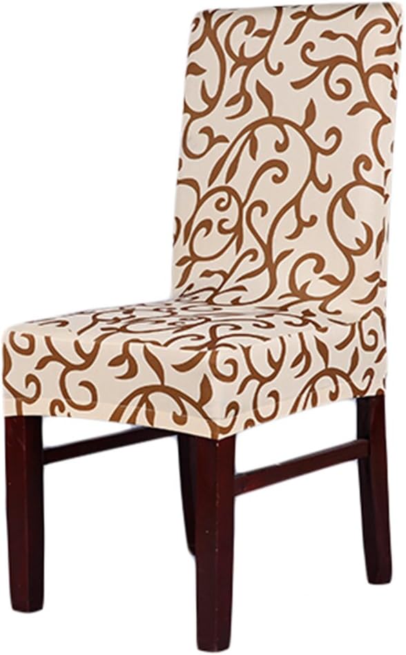 Aoklea(R) Super Fit Stretch Removable Short Dining Chair Cover Protector Seat Slipcover Washable for Hotel,Dining Room,Ceremony,etc.(ChampagneCoffee) by Aoklea