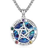 Eusense Pentagram Necklace for Women Men Sterling Silver 925 Pentacle Pendant Star Witch Wiccan Pagan Jewelry Stars Necklaces