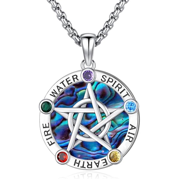 Bluebubble Black Magic Pentagram Star Necklace – Wicca Pagan Punk Rock Pendant, 18"