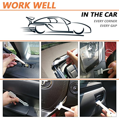 6 in 1 Small Detailing Cleaning Brush Kit for Keyboard, Bottle, Window Door Track, Groove Corner, Computer Slot (White)