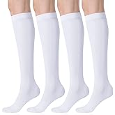 FITRELL Women's Knee High Socks Outdoor Sport Athletic Socks Casual Stripe Tube Socks 1-4 Pack