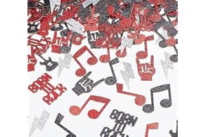 Red&Black Rock 'n Roll Party Confetti Decorations - Rock N' Roll Birthday Party Decorations, Music Table Party Decorations, R