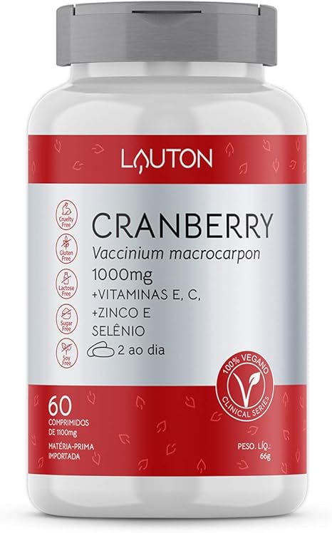Cranberry 1000mg 60 Tabletes Vegano - Lauton Nutrition Clinical Series