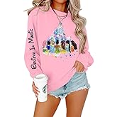 FRELPIXO Magic Princess Sweatshirts Women Believe in Magic Sweater Fleece Princess Vacation Long Sleeve Pullover Top