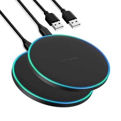 Wireless Charger Compatible with iPhone 16 15 14 13 12 11 Pro Max/Mini/Plus/XR/X/8, 15W Max Fast Wireless Charging Pad Mat for Samsung Galaxy S23/S22/S21/S20/S10, Galaxy Buds