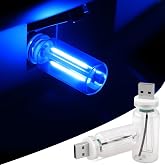 2Pcs Car USB Lights, Plug-in Retro Car Ambient Lighting Kit Dimmable, Blue | Touch Adjustment Light, Portable Mini Glass Bottle LED Bulb Nightlights for Car Bedroom Hallway Camping Holiday Decoration