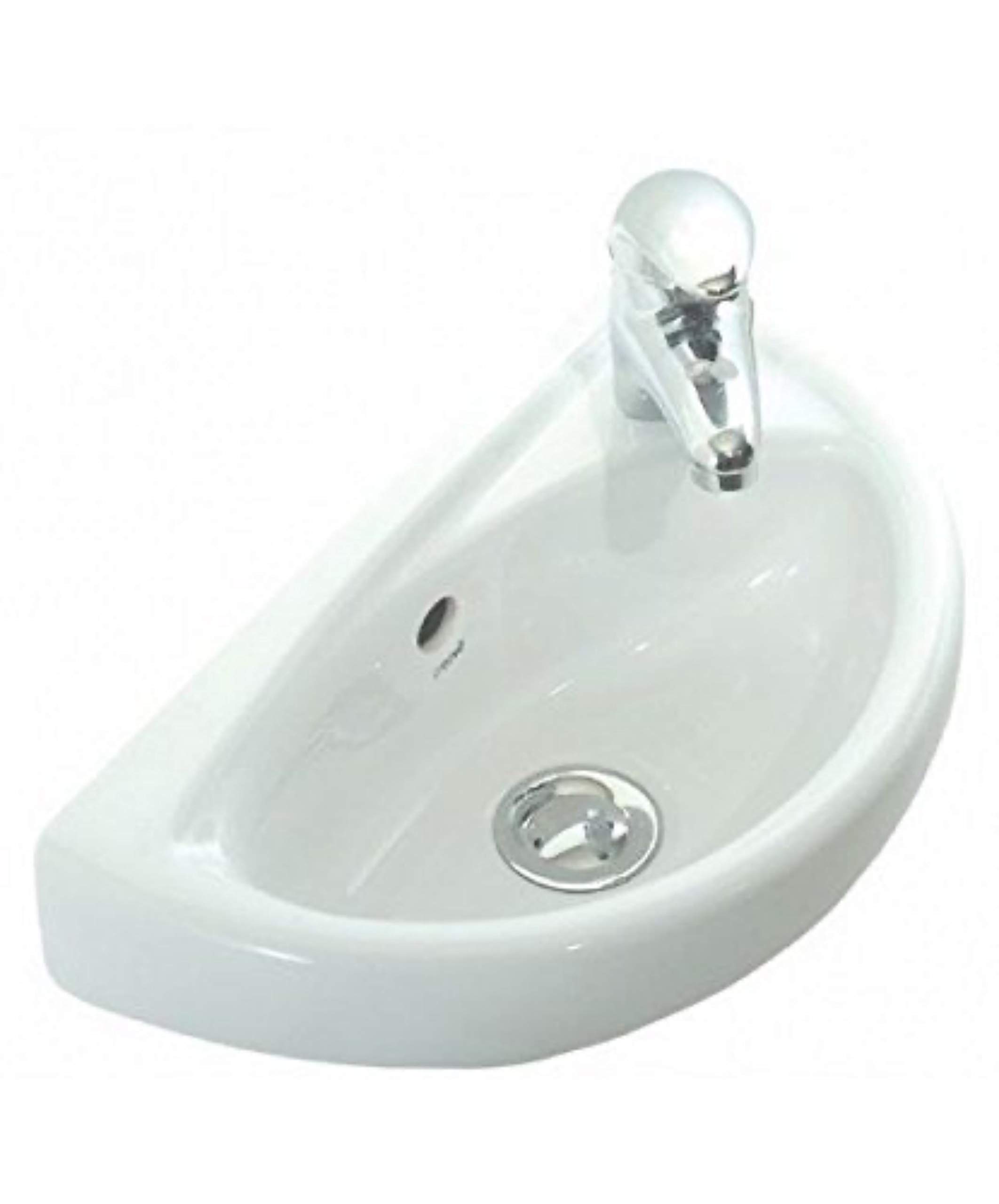 HOUSLER® Compact Cloakroom Wall Hung Basin - Small Sink- 395x233mm (Basin only No Mixer Tap)