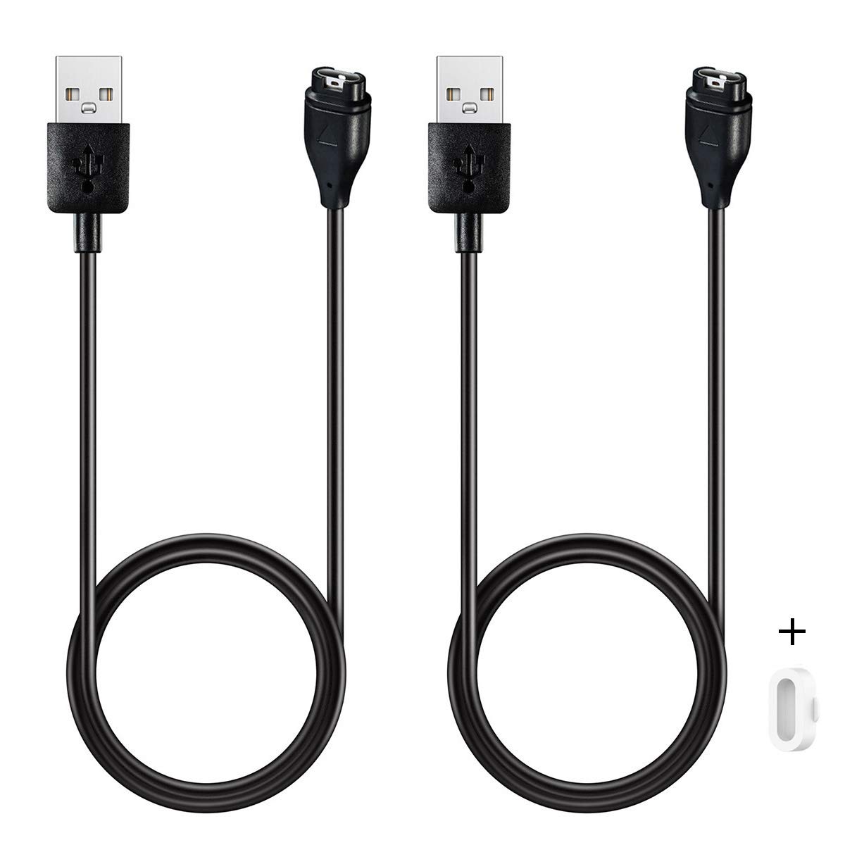 Charger for Garmin Vivoactive 6 5 4 4S 3, Replacement Charging Cable Cord Plus a White Silicone Charger Port Anti Dust Plug for Garmin Vivoactive Smart Watch (2Pack)
