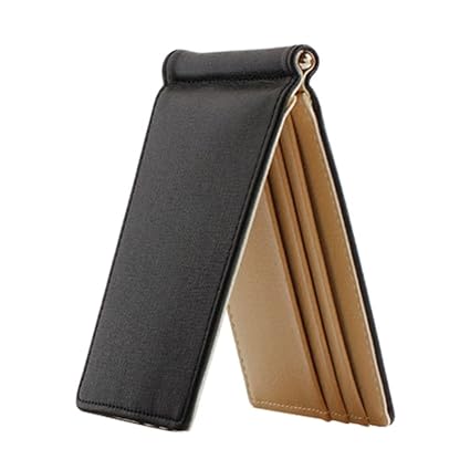Gemini_Mall Mens Bifold Brown Credit ID Card Clip Slim Wallet