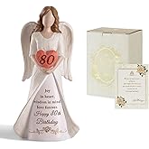 Storieme 80th Birthday Gifts for Women: Best Happy Birthday Gift for 80 Year Old Woman Moms Grandmothers Friends Unique Birthday Angel Figurine Decorations