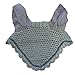 Intrepid International All Crochet Fly Veil with Ears, Grey/Silver, Horse Size