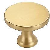 Ravinte Gold Round Kitchen Cabinet Knobs Pulls 1-1/4 Inch 30 Pack | Zinc Alloy, Single Hole, Round Knobs Shape, Modern Kitchen Cabinet Hardware, for Cupboard, Dresser, Closet and Bathroom