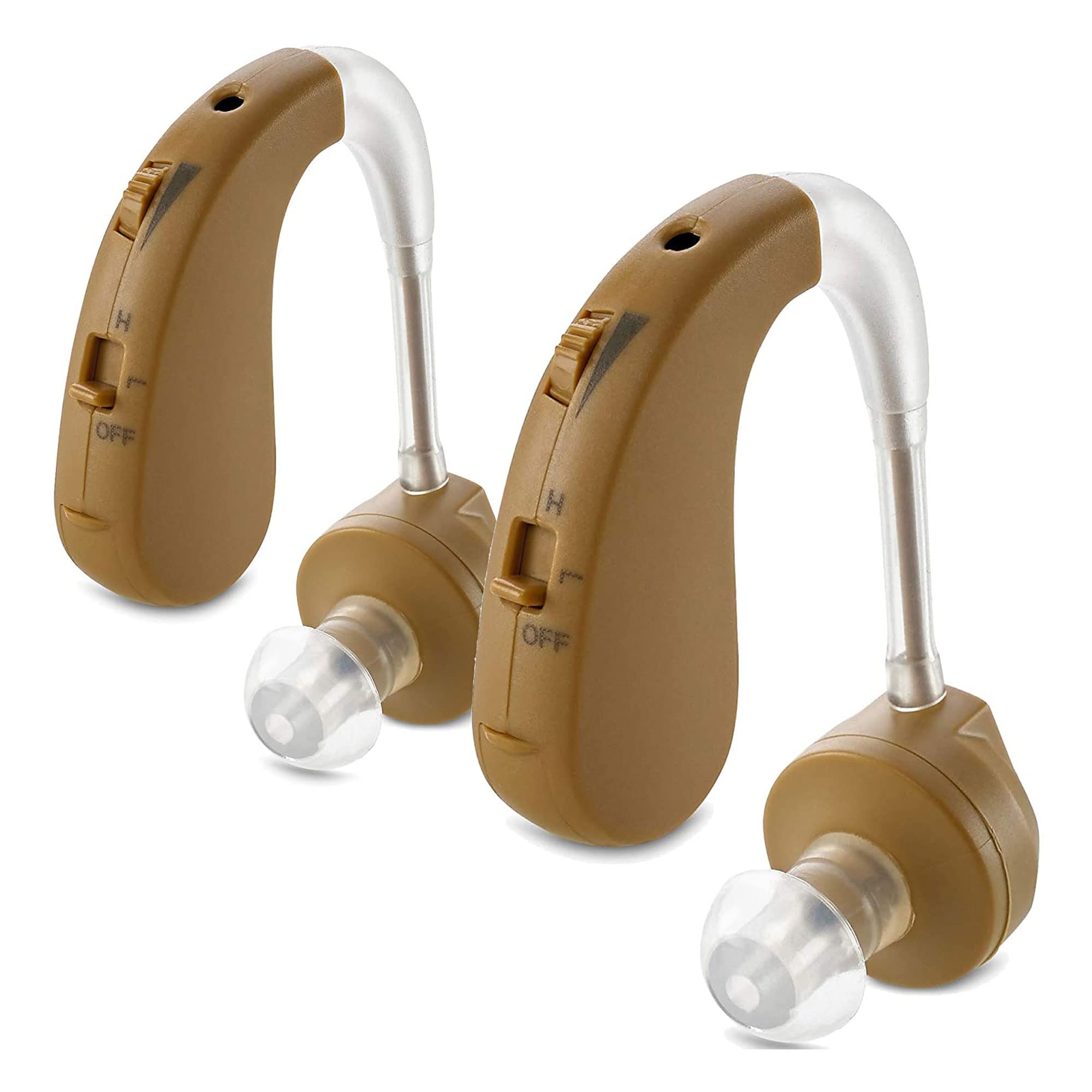 Digital Hearing Amplifier - BTE Behind The Ear Sound Amplifier Pair and Personal Sound Enhancer Set with Noise Reducing Feature That is Smaller & Discreet - Ready to Wear in Any Left or Right Ear
