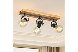 SEEBLEN Retro Track Ceiling Light Ficture, 3-Light Adjustabl Spotlight Kitchen Lighting,Rustic Farmhouse Ceiling Light Fixtur
