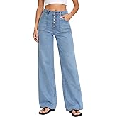 MARIASHA Women's Straight Leg Jeans High Waisted Button Fly Stretch Denim Pants for Women