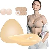 Gadhevia Double Sided Sticky Bra Inserts Reusable Push Up Lift Self-Adhesive Pads for Strapless, Bikini, Swimsuit