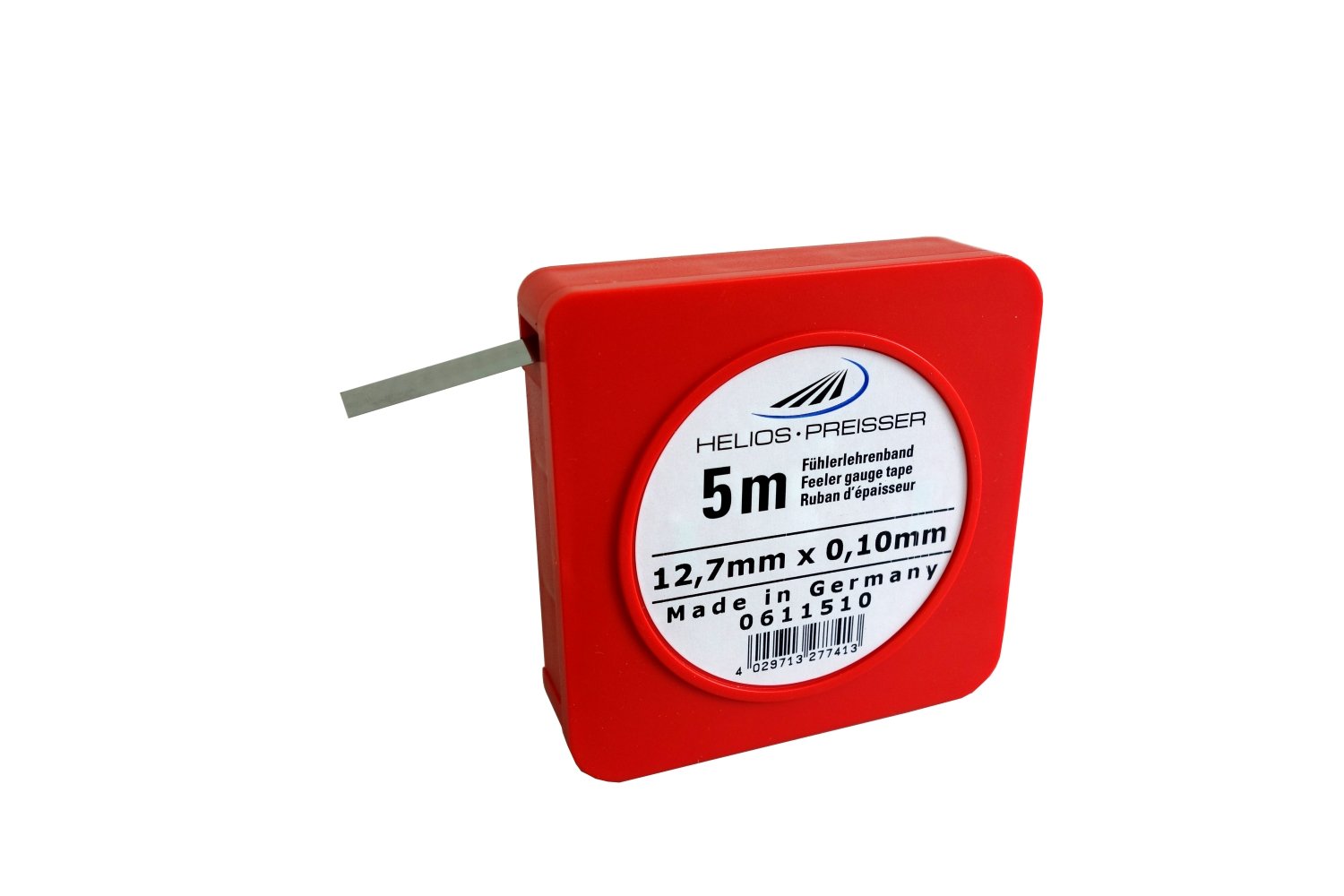 HELIOS-PREISSER 0611510 Fühlerlehrenband 5 m x 13 mm i.Plastikdose 0,10 mm
