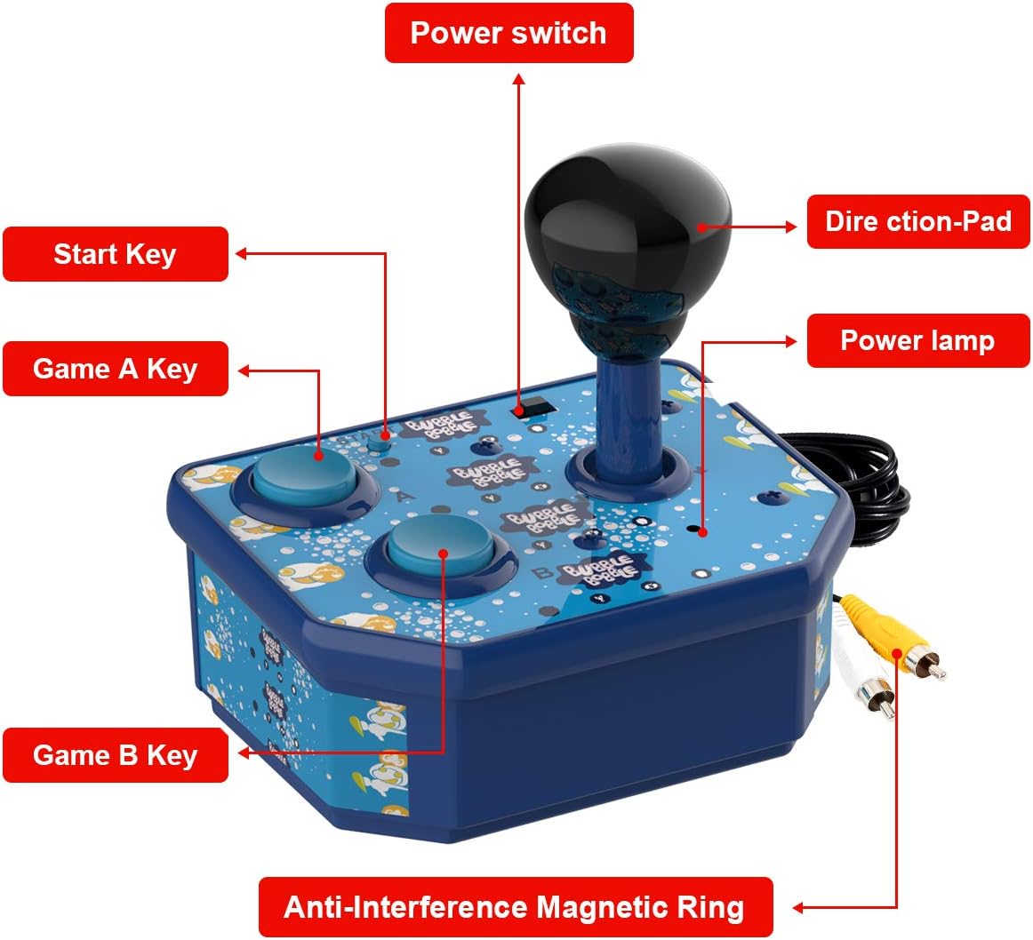 Mini Handheld Game Console TV Games Console Classic Built-in 180 Games for Kids (AV Cable) (Blue): Computers & Accessories