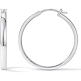 Gacimy Flatted Hoop Earrings for Women 14K Gold Plated with 925 Sterling Silver Post