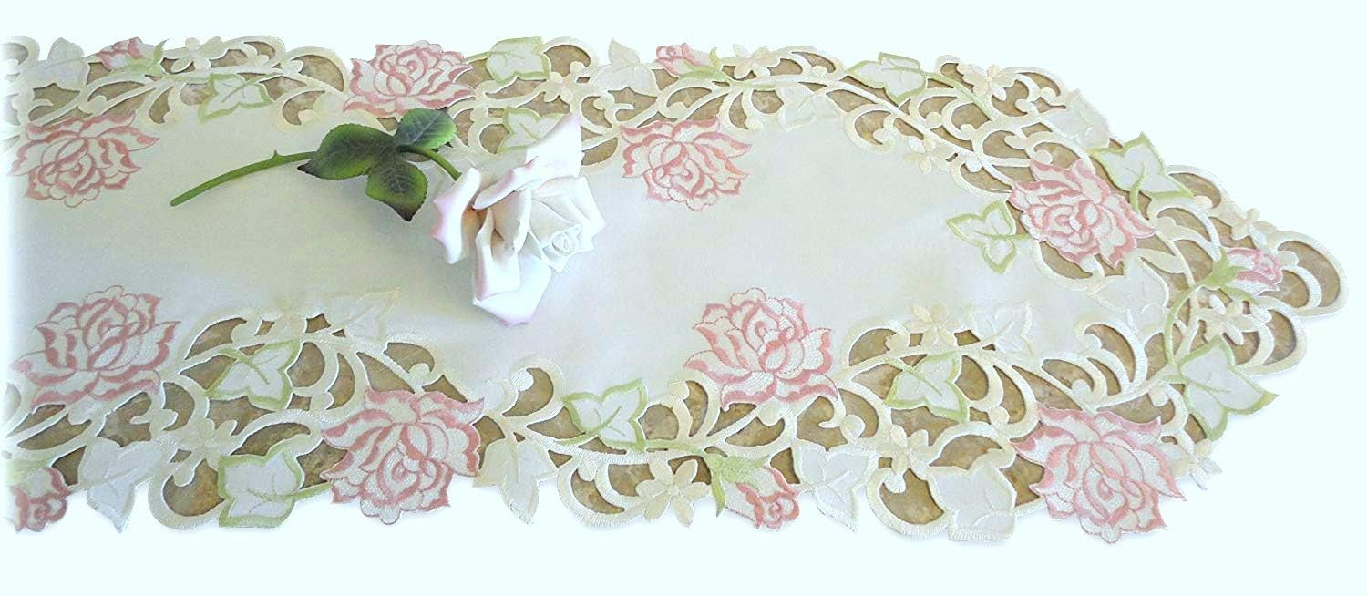 Best Galleria Di Giovanni White Flower Table Runner
