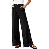 BTFBM Wide Leg Pants Woman 2026 High Waisted Button Business Casual Dressy Trousers Office Work Palazzo Pants Pockets