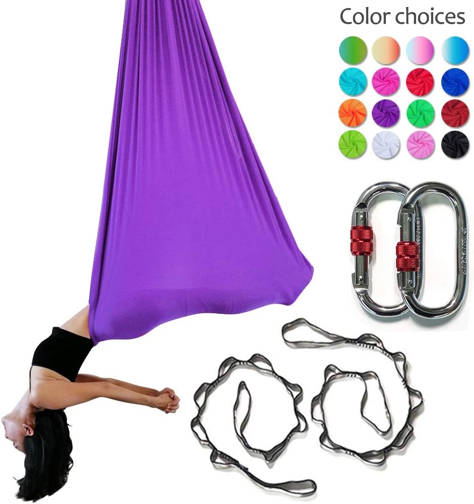 TESLANG Aerial Yoga Silks 5.5 Yards Anti-Gravity Yoga Hammock Aerial Silks for Aerial Dance (L:5m W:2.8m)