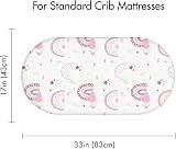 Soarwg Kids Moses Basket Sheet and Pram Fitted Cover Pink Heart Oval view 3