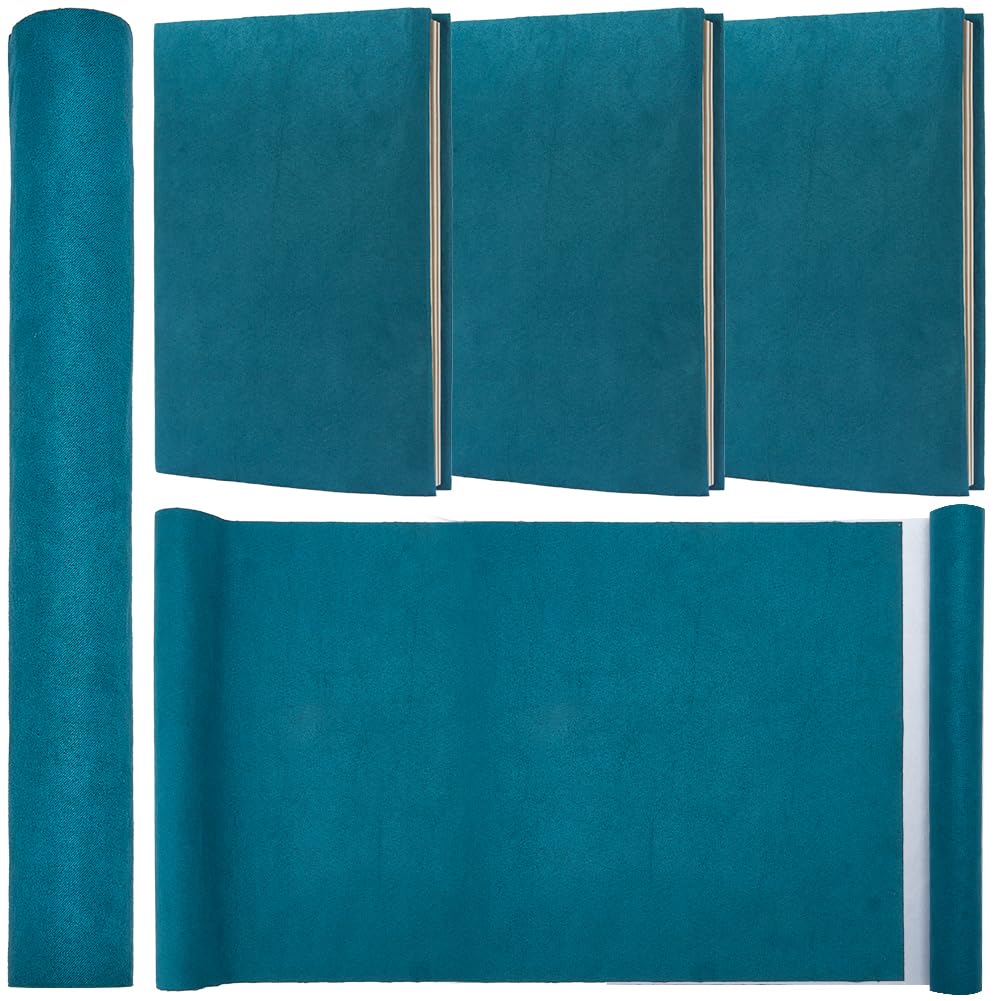 CRASPIRE 130 x 30cm Suede Book Cloth Teal Green for Book Binding A4-A8 Fabric Surface Paper Backed Bookcover Books Album Scrapbooking Archival DIY Covering Protector Bookcloth Bookbinding Supplies