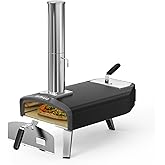 Mimiuo 12" Wood/Charcoal Pizza Oven Outdoor &ndash; 950&deg;F 60S Bake, Square Stone | Portable Pizza Stove for Outside Backyard Camping Picnics