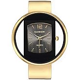 Weicam Women Creative Watches Cuff Bangle Bracelet Analog Quartz Wrist Watches (Gold)