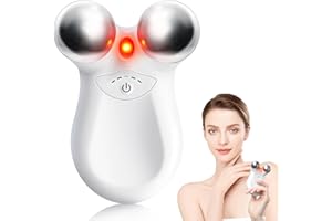 Gunfay Red Light Microcurrent Facial Device,Latest 660nm Red Light Technology for Skin Rejuvenation and Wrinkle Reduction,Instant Face Lifting and Facial Sculpting,Microcurrent Face Massager., White