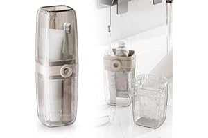 2PCS Toothbrush Travel Case, 2 in 1 Toothbrush Holder and Rinse Cup, Large Capacity Toothbrush Cup with Cover, Portable Trave