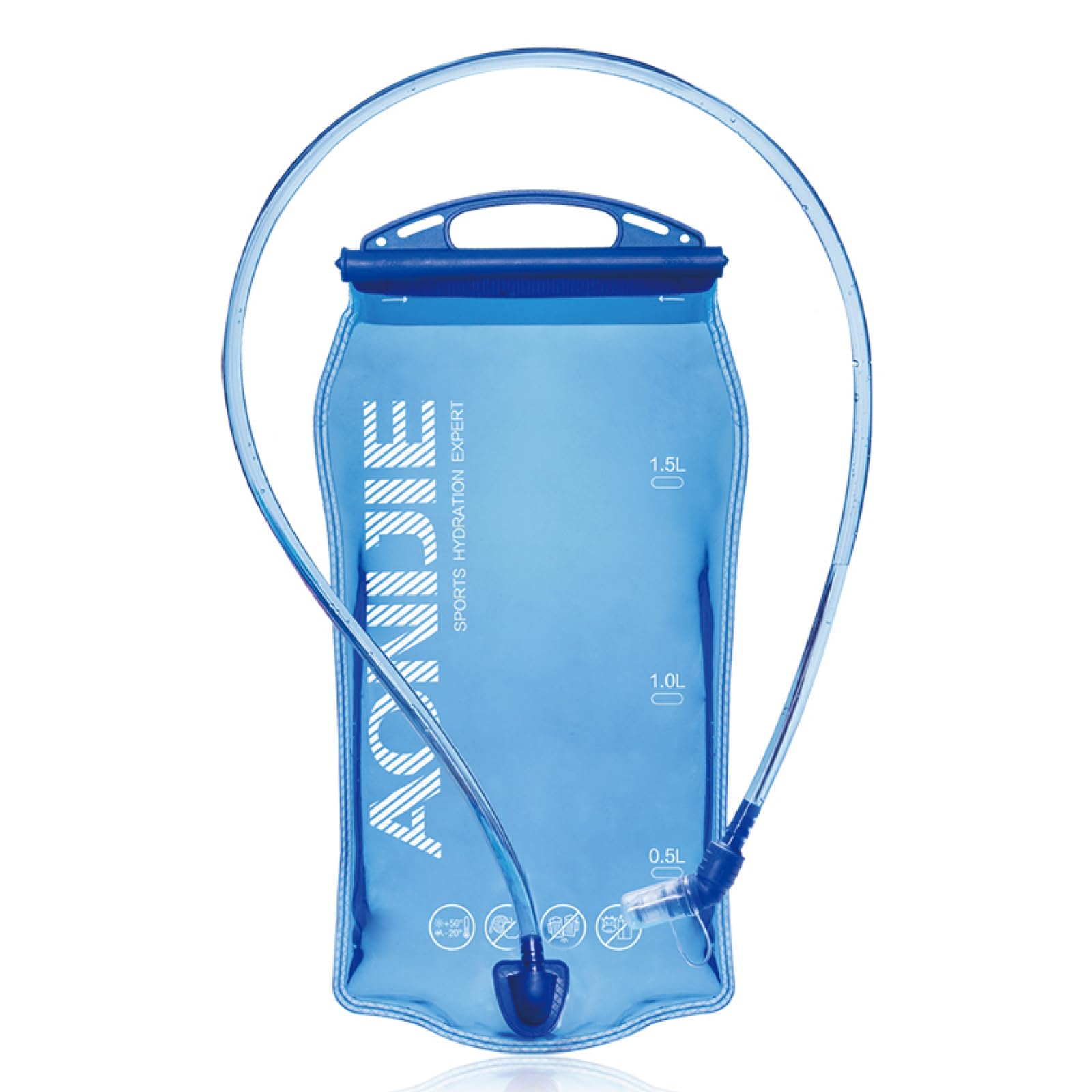 TRIWONDER 2L Hydration Bladder for Hiking Running Cycling, Blue, BPA-Free PEVA, Leak-Proof, Easy Filling & Cleaning, Compatible with Most Backpacks