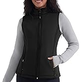 YIPINK Women's Fleece Vest Softshell Windproof Sleeveless Jacket with Zipper Pockets Running Hiking Golf Winter
