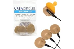URSA STRAPS URSA Soft Circles: Reusable Soft Covers That Provide a Shield Against The Wind and Camouflage for Lavalier Mics. (15x Soft Circles + 30x Stickies, Beige)
