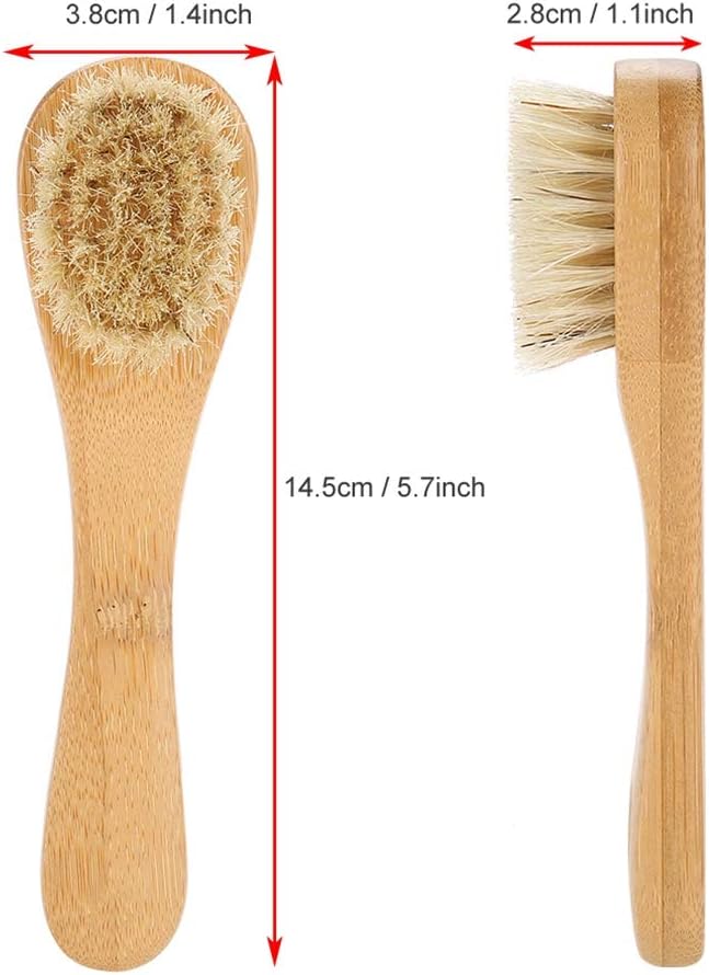 Wooden Handle Facial Brush, Face Brush, Facial Cleansing Brush, Natural Bristle Dry Facial Cleansing Skin Exfoliator - Image 5