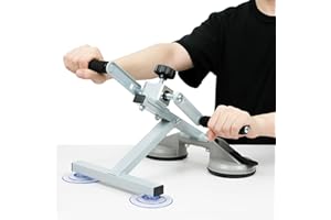 QOXVYN Arm Bike for Physical Therapy Table Top, Hand Cycle Exerciser Pedal for Seniors Upper Body, Portable Home/Office Stroke Rehab Equipment for Shoulder Wrist, Adjustable Resistance(with Extra Handle)