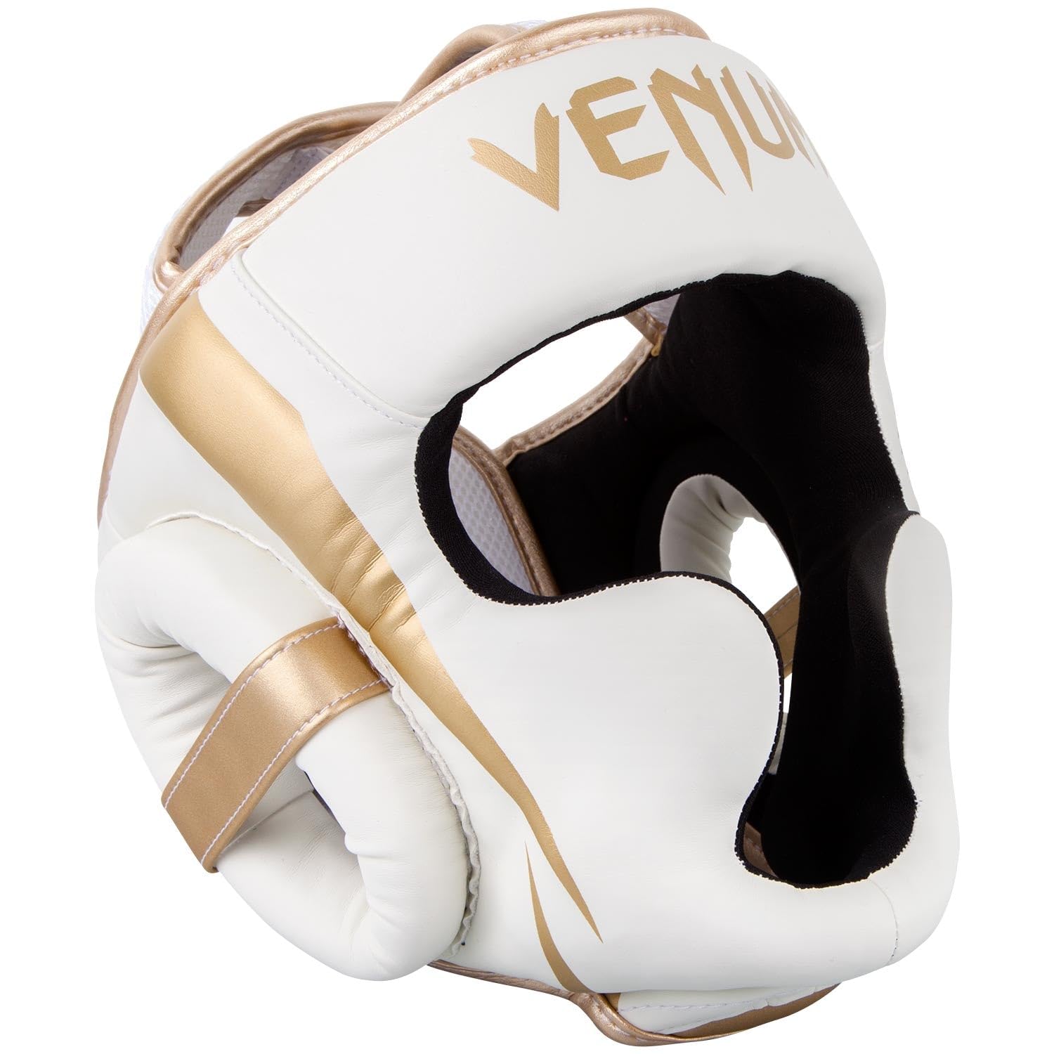 Venum, Elite Boxing Headgear, Men's, One Size, White/Gold